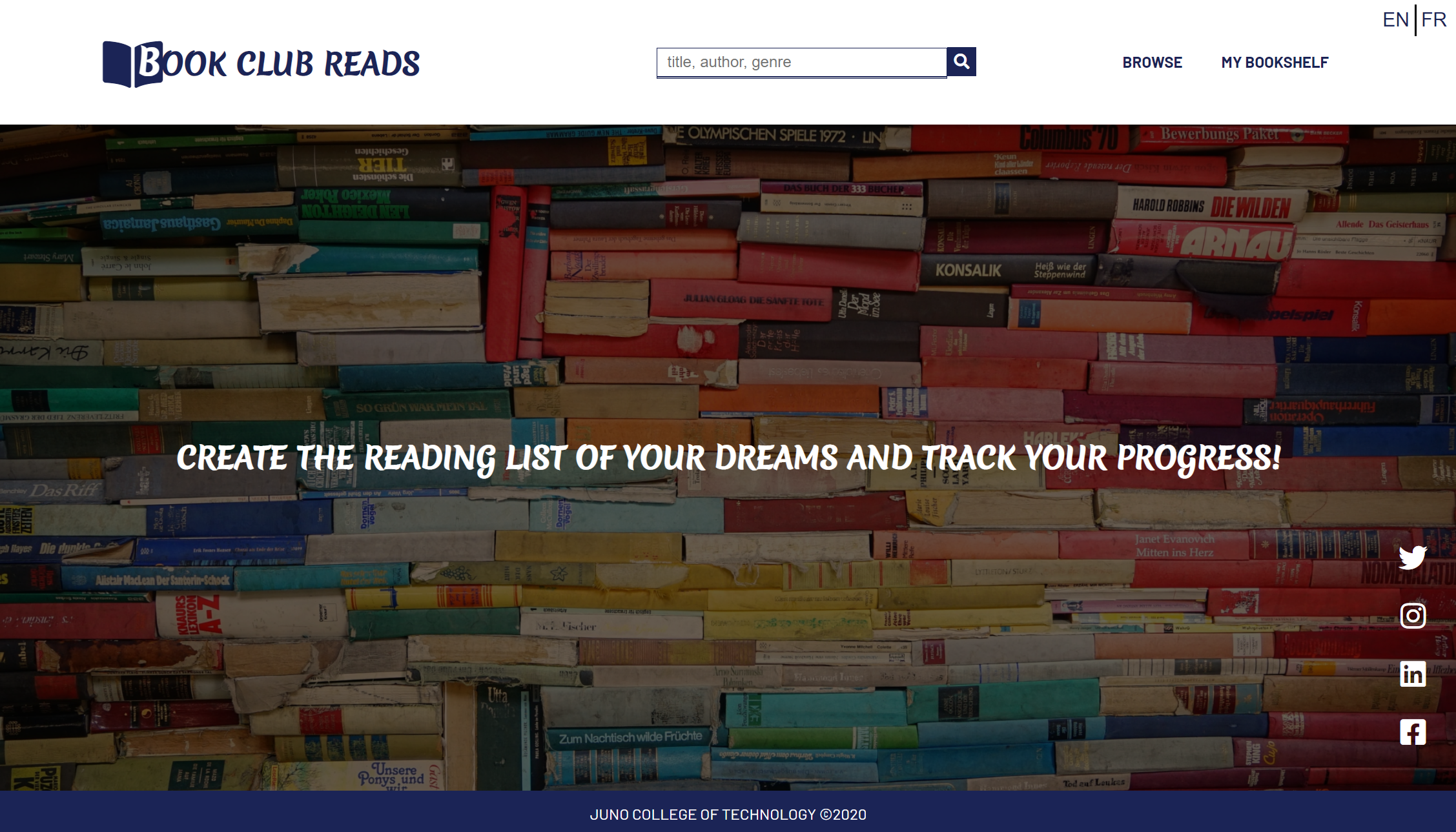 Landing page image of Book Club Reads app.
